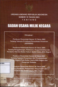 Image of Undang-undang republik indonesia nomor 19 tahun 2003 tentang badan usaha milik negara