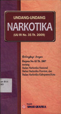 Image of Undang-undang narkotika : UU RI no.35 th. 2009