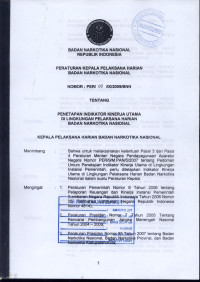 Image of Peraturan Kepala Pelaksanaan Harian BNN