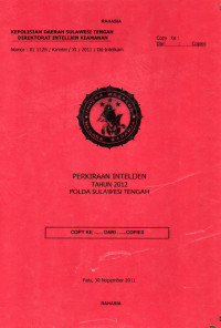Image of PERKIRAAN INTELIJEN TAHUN 2012 POLDA SULAWESI TENGAH